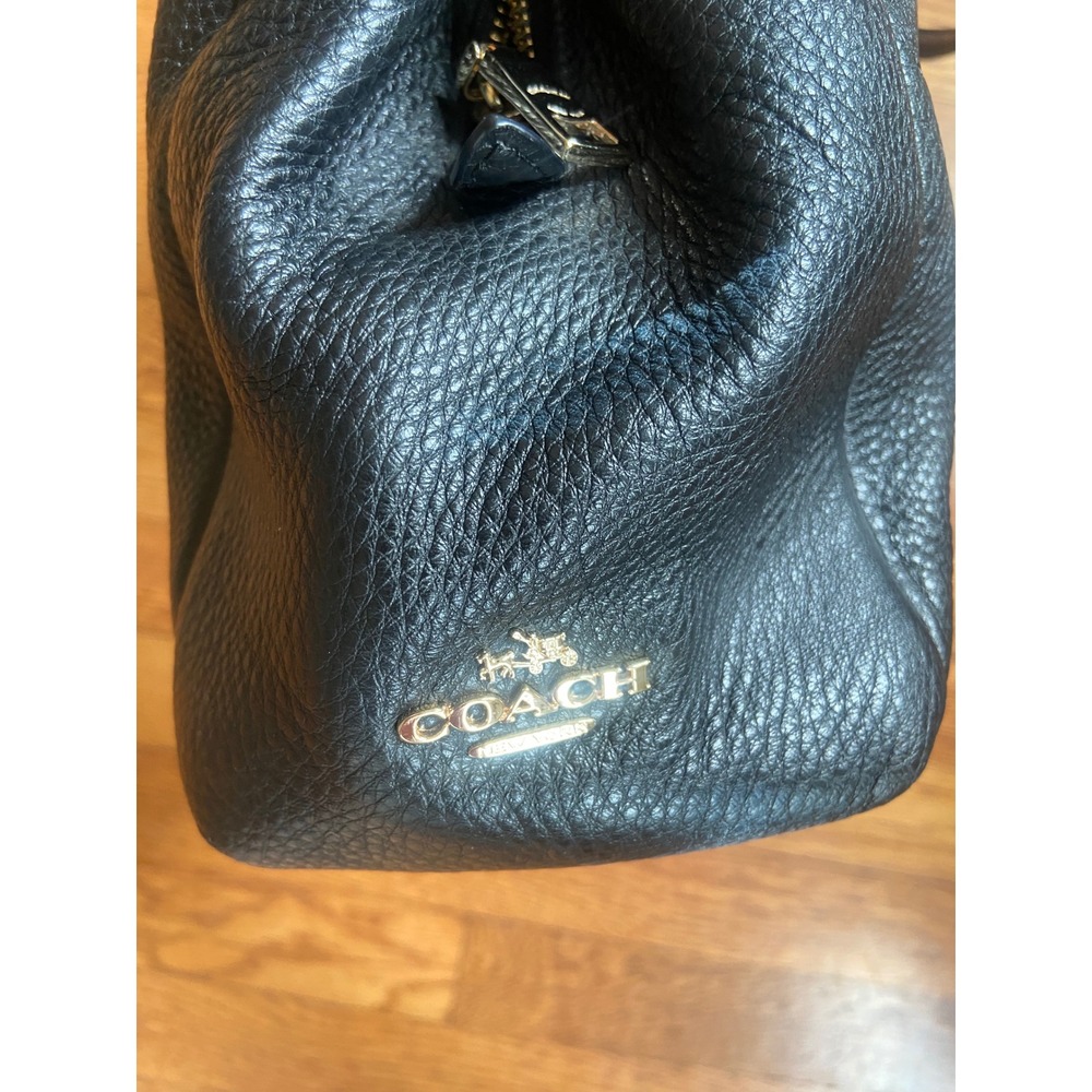 Coach Edie 31 Black Pebbled Leather Shoulder Bag Gold Hardware Hobo 57125 - Picture 5 of 15